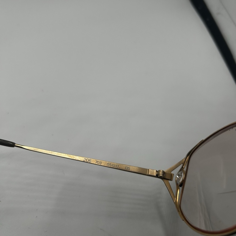Vintage Giorgio Armani Eyeglasses 206 703 55 17‎ Gold Oval Frame Italy w/ Case - Picture 4 of 7
